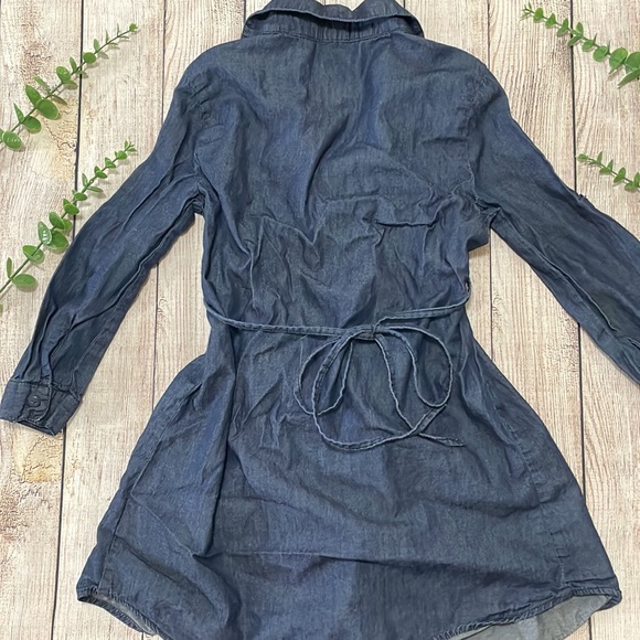 🌸 Clearance! 🌸 Miley Cyrus & MaxAzria Denim Indigo Belted Tunic Size S - Picture 4 of 9